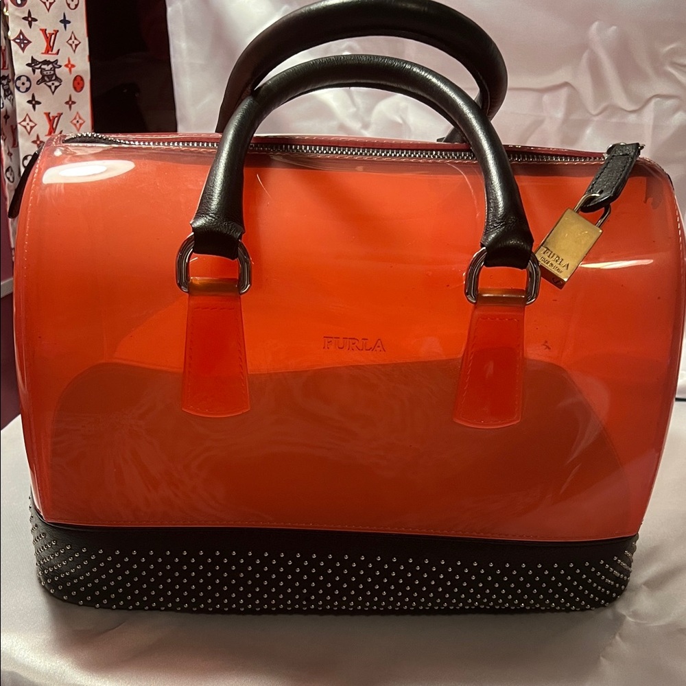 Furla Women's Orange and Black Handbag